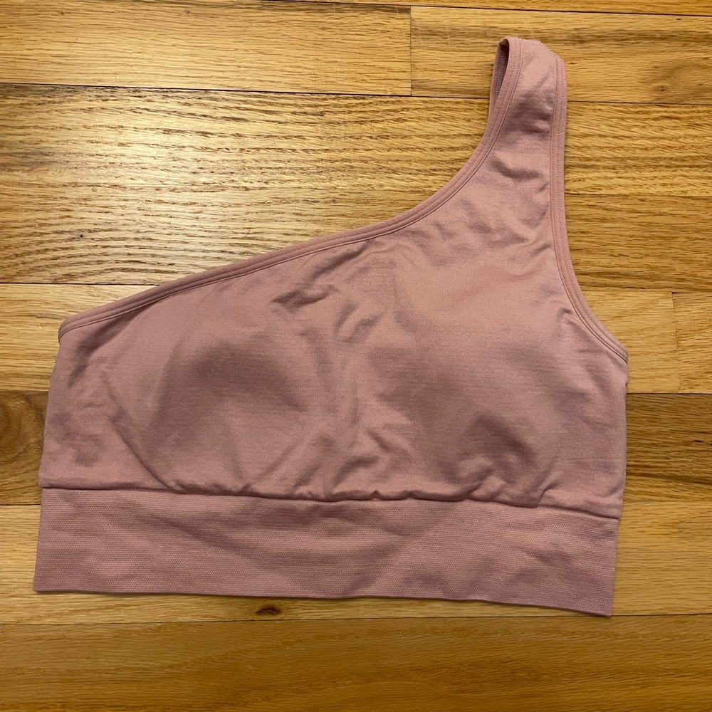 PINK pink one shoulder sports bra size Small